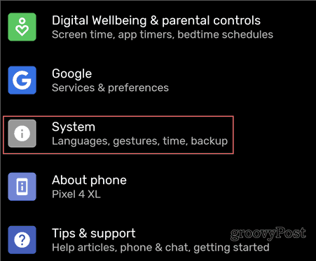 Android Backup-inställningar