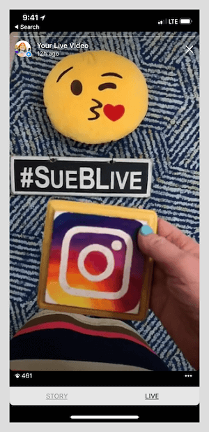 Sue får mycket engagemang via Instagram-berättelser.