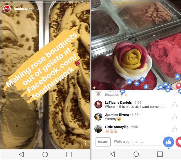 instagram berättelser matnätverk