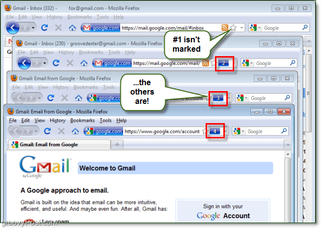 Logga in på flera Gmail-konton eller webbplatser med Firefox