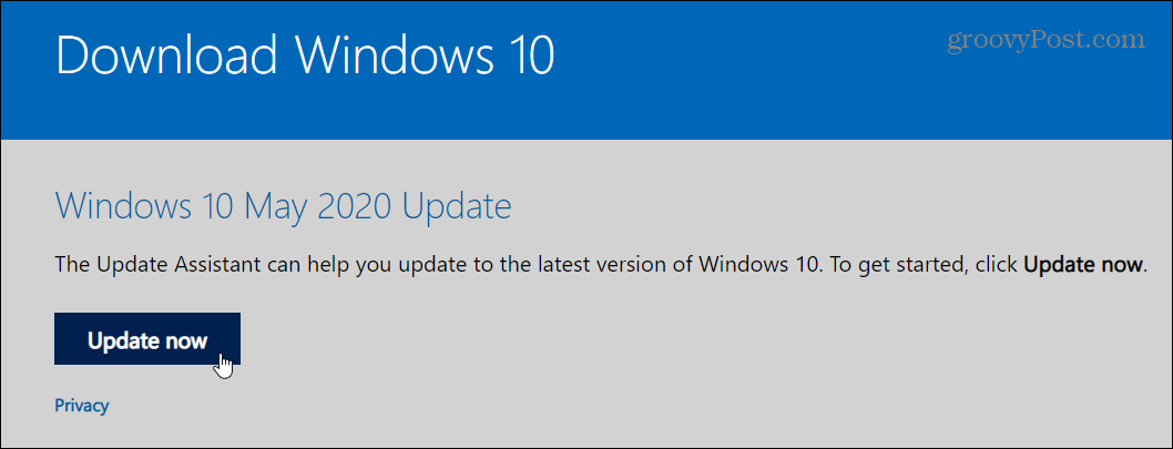 Hur du uppgraderar till Windows 10 maj 2020-uppdatering med Update Assistant