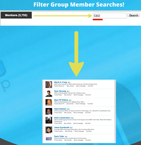 filtrerad gruppmedlemssökning