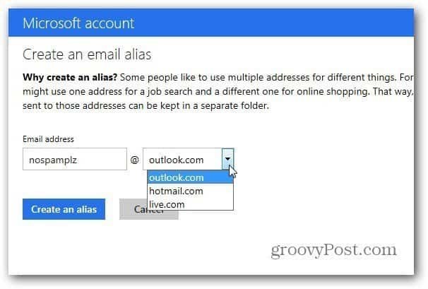 Microsoft slutar supporten för länkat konto i Outlook.com för alias