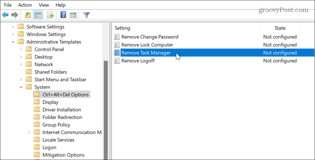 Inaktivera Task Manager på Windows 11