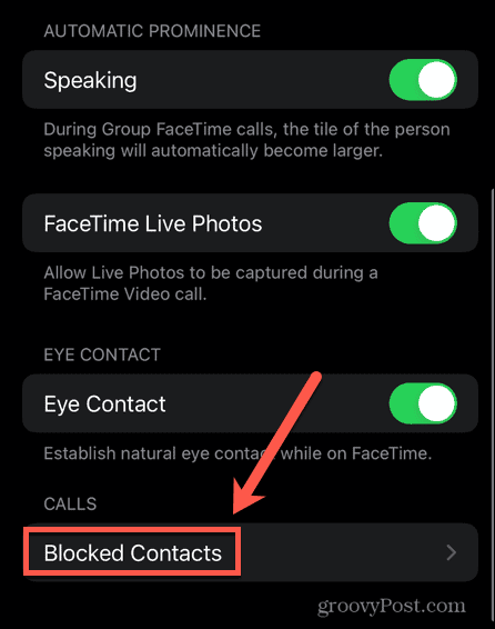 iphone facetime blockerade kontakter
