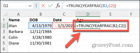 Excel-specifik datumformel