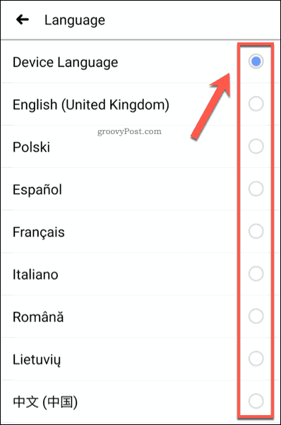 Ställ in Facebook-språkinställningen på mobilen