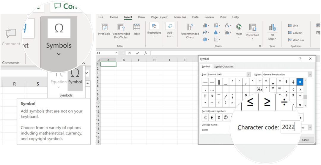 Infoga symbol i Microsoft Excel
