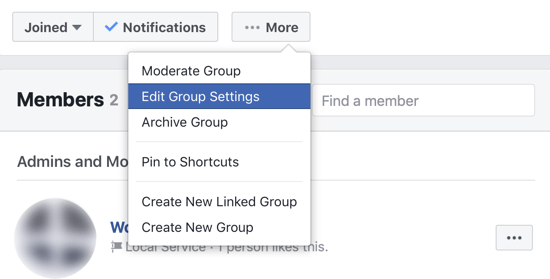 Hur du förbättrar din Facebook-gruppgemenskap, menyalternativ för att redigera Facebook-gruppinställningar