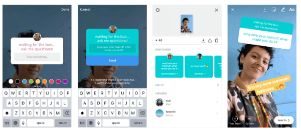 Instagram debuterade interaktiva frågor klistermärke i Instagram Stories, ett roligt nytt sätt att starta konversationer med dina vänner så att du kan lära känna varandra bättre.