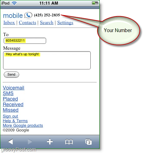 Hur du skickar gratis texter från din mobila webbläsare med Google Voice