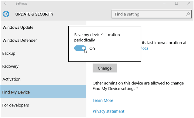 Hur man aktiverar Hitta min enhet för Windows 10