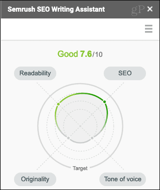 Semrush SEO Writing Assistant Adjusted Score