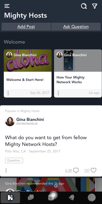 Bygga en gemenskap i en föränderlig värld för sociala medier med insikter från Gina Bianchini på podcasten för marknadsföring av sociala medier.