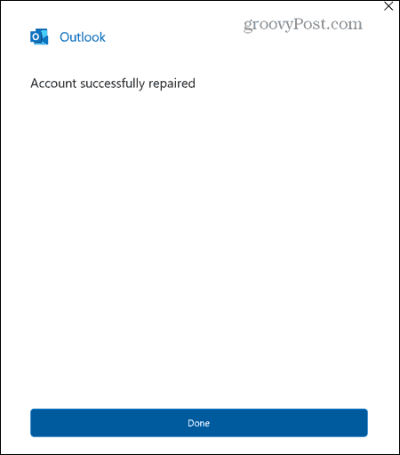 Outlook-konto reparerat