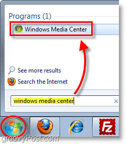 Windows 7 Media Center - öppna Windows Media Center