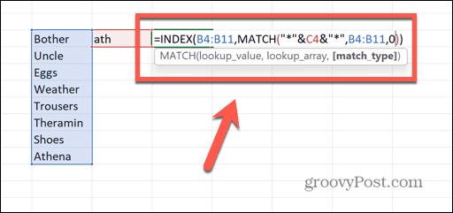 Excel-indexmatchningsformel