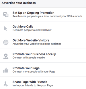 Att använda en Facebook-sida ger dig tillgång till en mängd olika reklamalternativ.