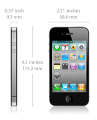 iPhone 4 Storleksdetaljer