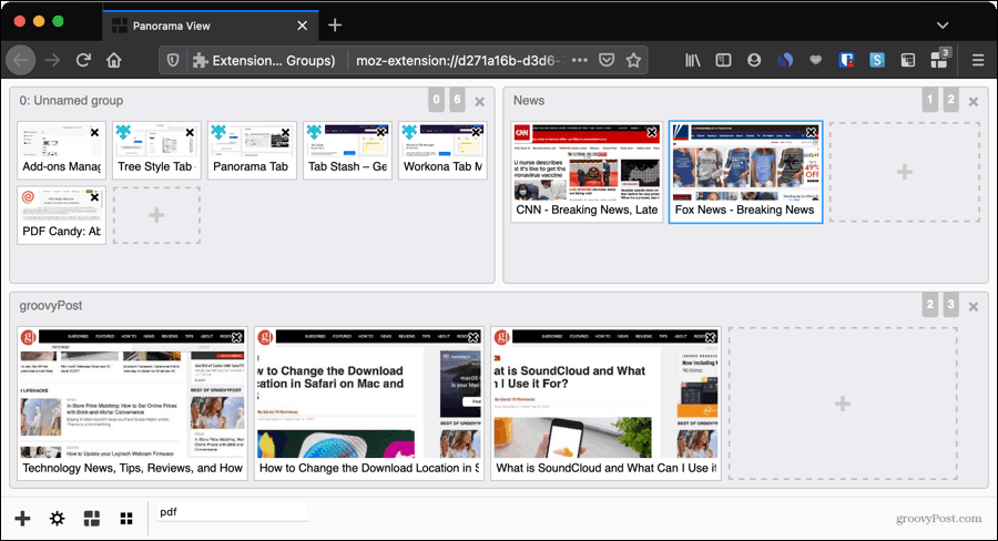 Panorama-flikgrupper för att organisera Firefox-flikar