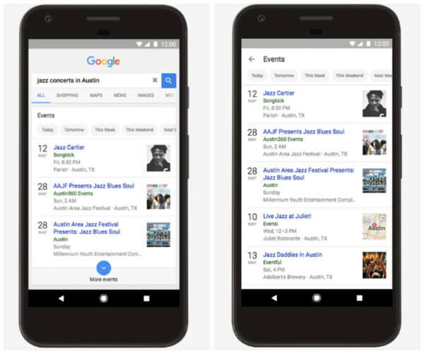 Google uppdaterade sin app och mobil webbupplevelse för att hjälpa webbsökare att lättare hitta saker som händer i närheten, antingen nu eller i framtiden.