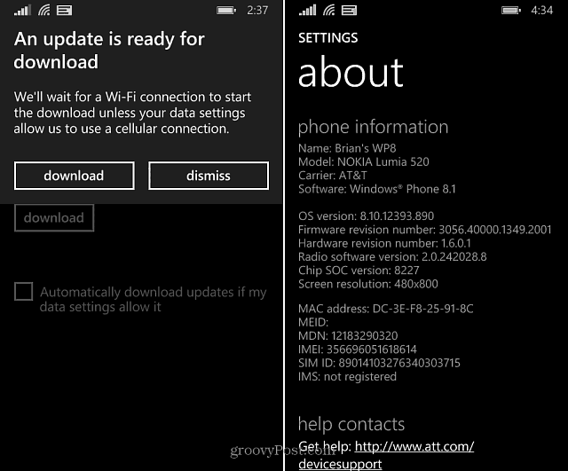Förhandsvisning av Windows Phone 8.1 får en ny uppdatering