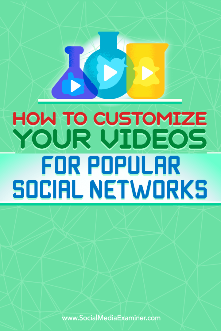Tips om hur du anpassar dina videor för bättre prestanda på de bästa sociala nätverken.