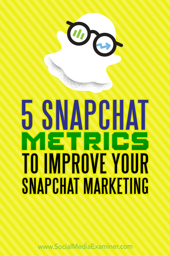 5 Snapchat-mätvärden för att förbättra din Snapchat-marknadsföring av Sweta Patel på Social Media Examiner.