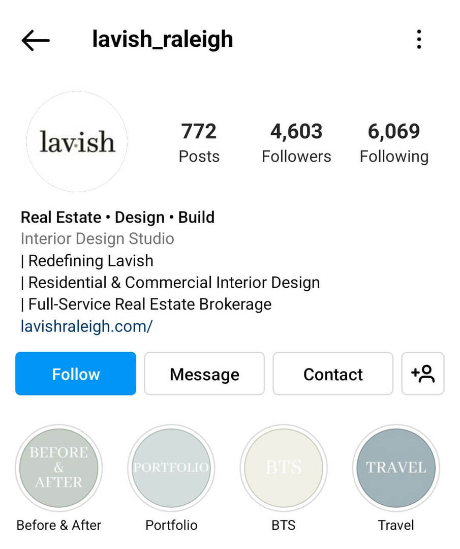 instagram-bio-lavish_raleigh-exempel. 