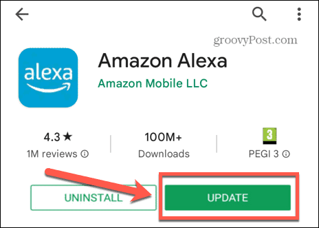 alexa app uppdatering