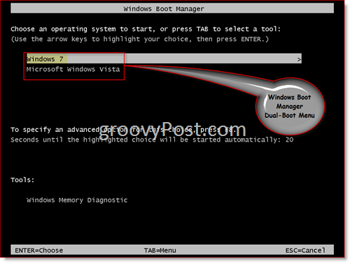 Windows Boot Manager - Windows 7 och Windows Vista Dual Boot