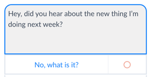 Använd knapparna för att låta människor gå framåt med Messenger bot-konversationer.