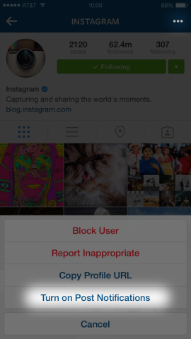 Instagram lägger till inläggsaviseringar