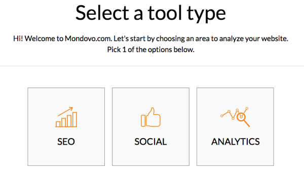 Välj en verktygstyp i Mondovo.