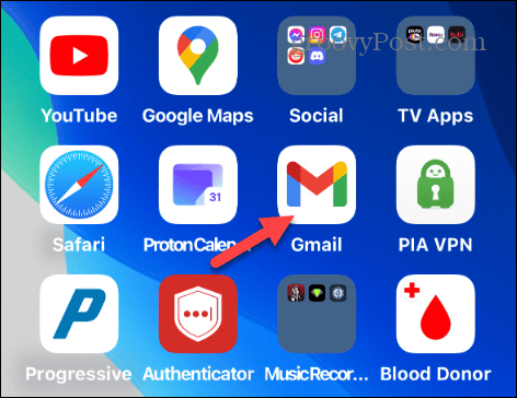 starta gmail-appen iphone