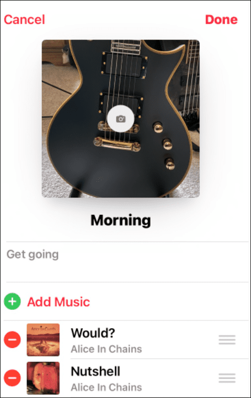 ändra en spellistabild på Apple Music