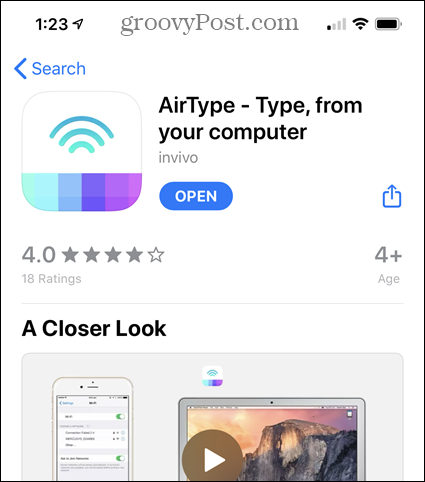 AirType i App Store