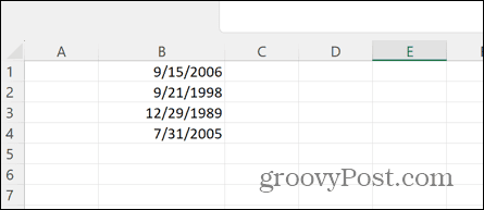 Excel-datum med tider avskalade