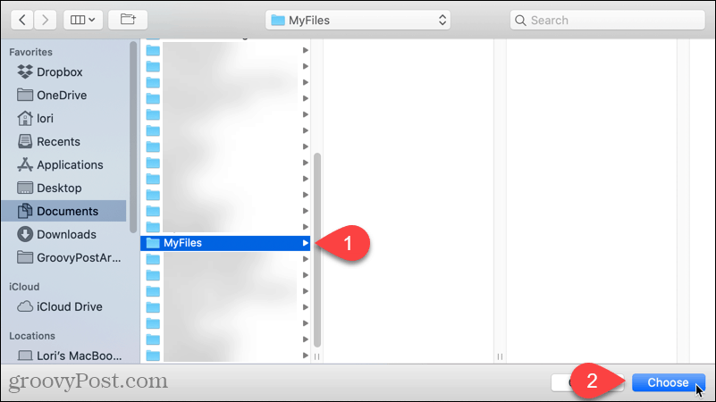Välj en standardmapp som ska öppnas i Finder på din Mac