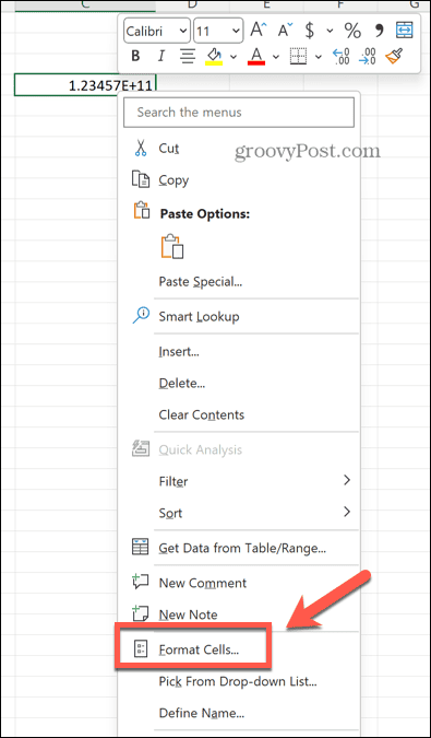 Excel-format celler