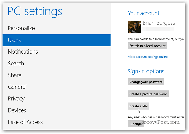 Windows 8: Skapa ett PIN-nummer för att logga in