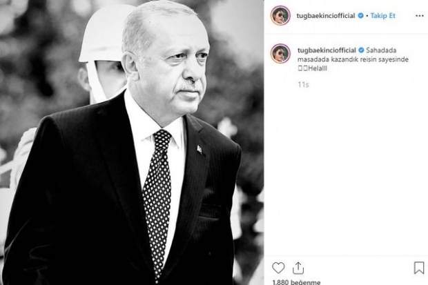 Tuğba Ekinci delning av president Erdoğan