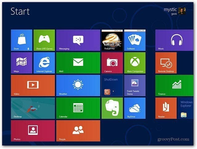 Skapa en avstängningsplatta för Windows 8