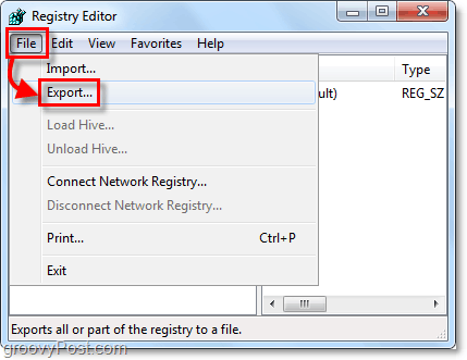 windows 7 och vista register export