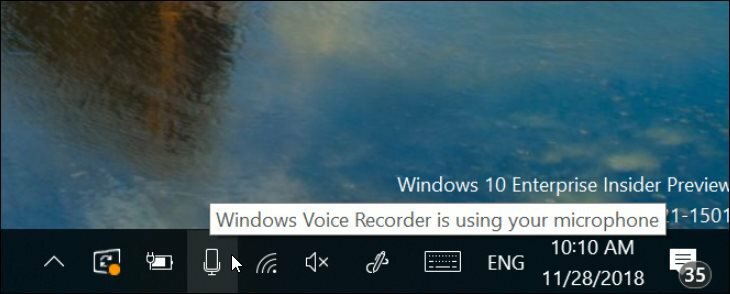 Windows 10 19H1 ny mikrofonmeddelande