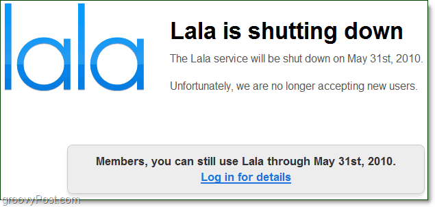 lala.com stängs av
