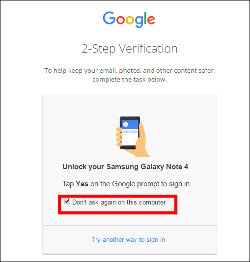Googles 2-stegs verifikationsomgång