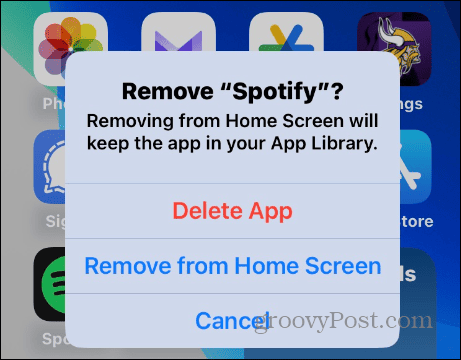 Ta bort Spotify-appen på iOS