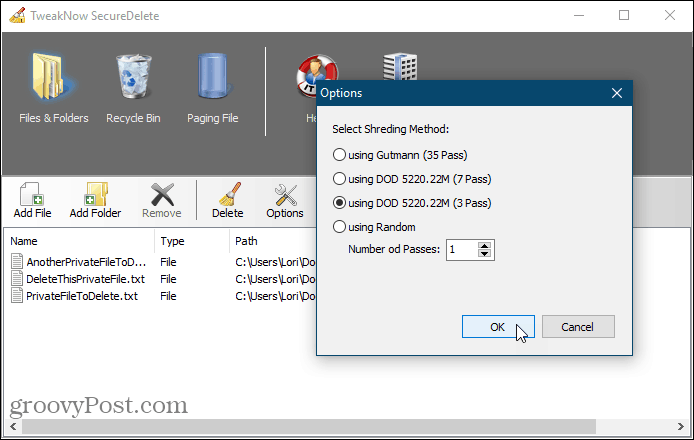 SecureDelete säker raderingsverktyg för Windows