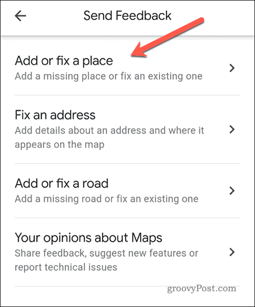 Skicka feedback i Google Maps på mobilen